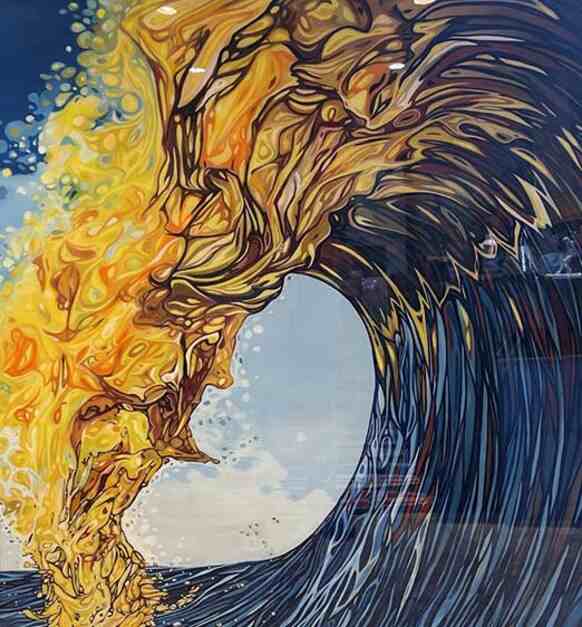 Amber Waves Oil And Resin On Wood Panel