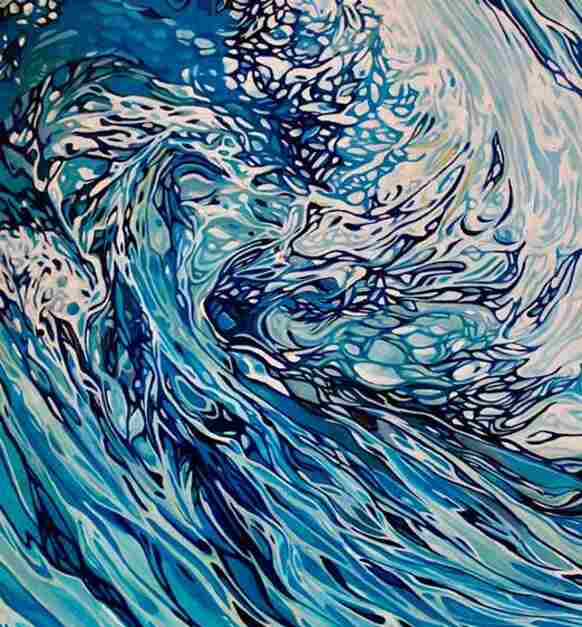Aqua Blue Water Art