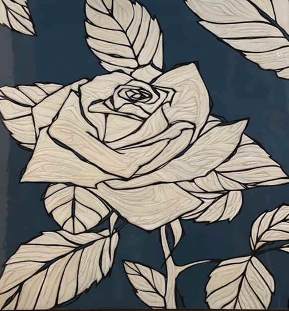 Deep Blue Oil And Resin On Wood Panel