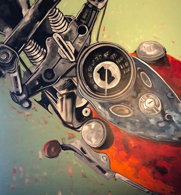 First Bike Oil On Canvas