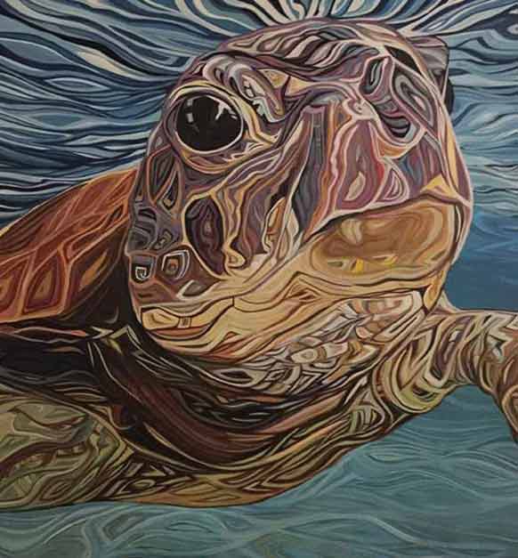 I See You Oil And Resin On Wood Panel