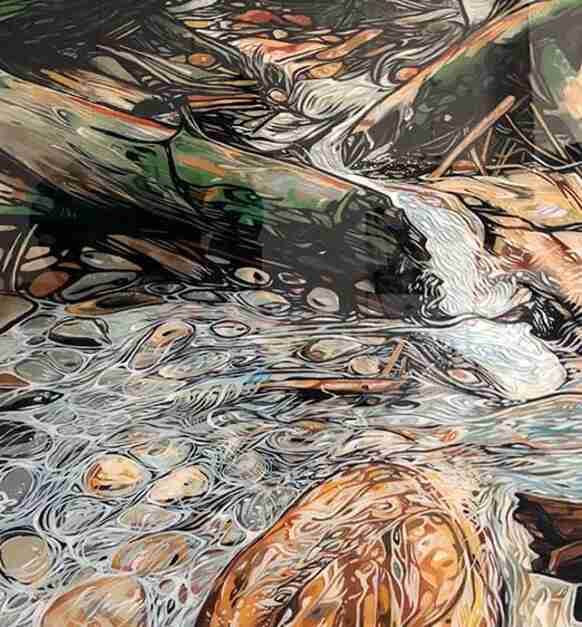 Logan Canyon Oil And Resin On Wood Panel