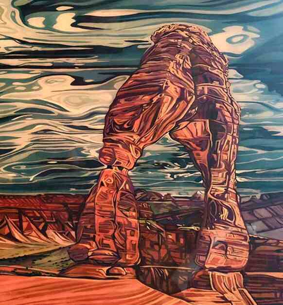 Moab Arch Oil On Wood Panel