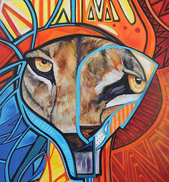 Mount Lion Oil On Wood Panel