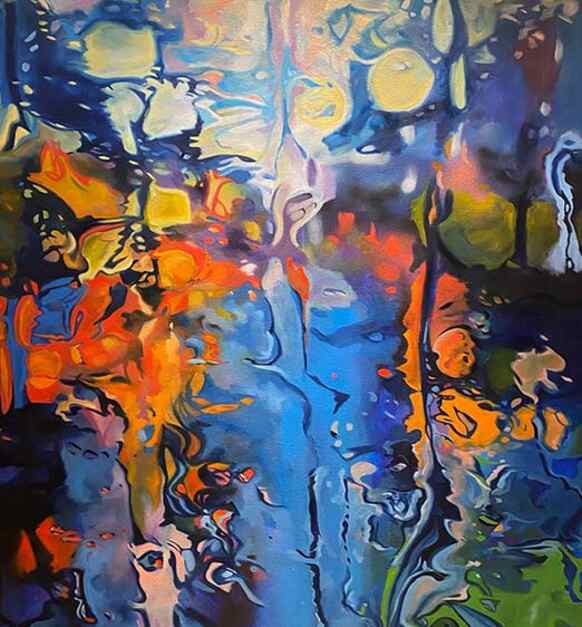 NYC In Rain Oil Paint On Canvas